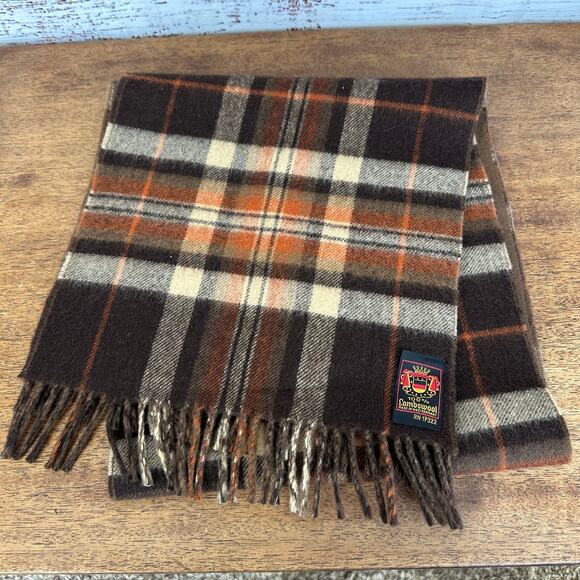Vintage Brown Orange100% Lambswool Scarf Fringe Made in West Germany 48" Long - Picture 1 of 3